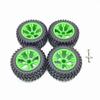 KingVal Replacement 4PCS/Set Widened Car Wheel Tyre RC Parts Compatible with Wltoys 12428/124018/124019/12428-A/12428-B/12428-C/12427/104001 RC Car (Green) view 1