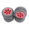 KingVal Replacement 4PCS/Set Widened Car Wheel Tyre RC Parts Compatible with Wltoys 12428/124018/124019/12428-A/12428-B/12428-C/12427/104001 RC Car (Red) view 4