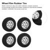 4pcs RC Car Tires,RC Metal Wheel Rim Rubber Tire Upgrade Accessories for AXIAL SCX24 1/24 RC Car(Silver) view 3