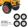 4pcs RC Car Tires,RC Metal Wheel Rim Rubber Tire Upgrade Accessories for AXIAL SCX24 1/24 RC Car(Silver) view 4