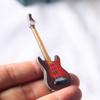 Toyvian 2Pcs Miniature Guitar Dollhouse Mini Musical Instrument Wood Bass Guitar Model Ornament for Fairy Garden Accessories Kids Play Toys Birthday Gifts Random Color view 3