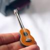 Toyvian 2Pcs Miniature Guitar Dollhouse Mini Musical Instrument Wood Bass Guitar Model Ornament for Fairy Garden Accessories Kids Play Toys Birthday Gifts Random Color view 4
