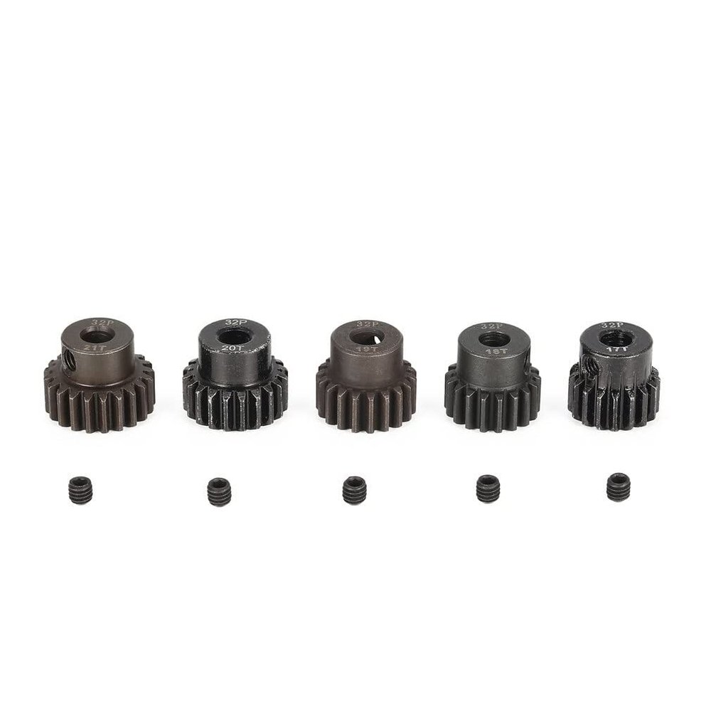 Replacement Part For 5Pcs 32DP 5mm 17T 18T 19T 20T 21T Metal Pinion Motor Gear Set For 1/8 RC Car Truck Motor