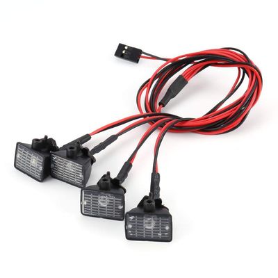 Replacement Part For 4pcs RC Car Multi Function Square LED Light Lamp With Lampshade For RC Car 1/10 SCX10 D90 Model Crawler Car - (Color: 2 Pcs)