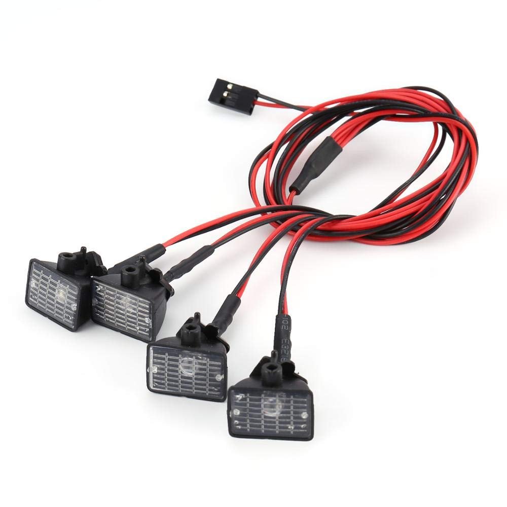 Replacement Part For 4pcs RC Car Multi Function Square LED Light Lamp With Lampshade For RC Car 1/10 SCX10 D90 Model Crawler Car - (Color: 2 Pcs)