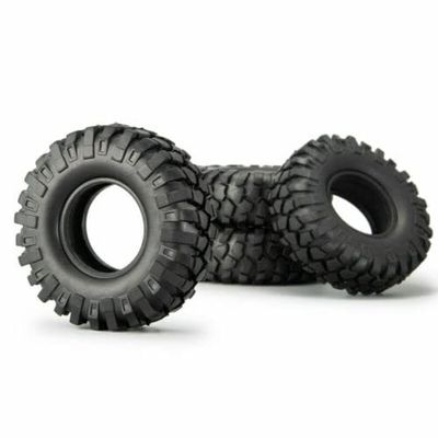 Replacement Part For 2/4x 2.2" Beadlock Alloy Wheel Rims & Rubber Tire For 1/10 RC SCX10 AX10 90048 90018 - (Color: Wheel Tyre- 4PCS)