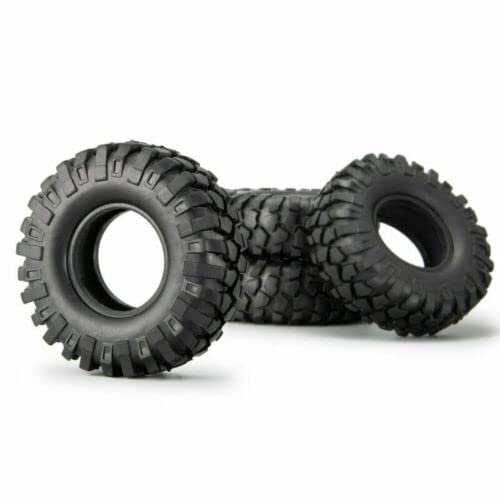 Replacement Part For 2/4x 2.2" Beadlock Alloy Wheel Rims & Rubber Tire For 1/10 RC SCX10 AX10 90048 90018 - (Color: Wheel Tyre- 4PCS)