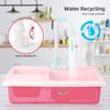 BOBXIN Play Sink with Running Water, Kids Pretend Play Kitchen Toy Sink for Toddler, Role Play Electric Dishwasher Kitchen Water Toys Set with Upgraded Working Faucet and Dishes Playset for Girl Boy view 3