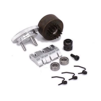 Replacement Part For Clutch Bell 14T Gear Flywheel Shoes Set With Bearings For 1/8 Engine RC Car - (Color: Silver)