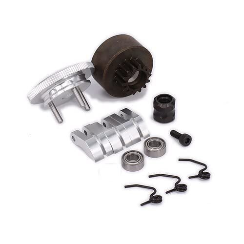 Replacement Part For Clutch Bell 14T Gear Flywheel Shoes Set With Bearings For 1/8 Engine RC Car - (Color: Silver)