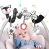 MONSTIME Car Seat Toys Black and White High Contrast Baby Toys for Newborn, Stroller Toys Newborn Toys Infant Toys for 0 3 6 9 12 Months Girls Boys, Baby Toys 0-6 Months for Crib Mobile Best Gift view 1