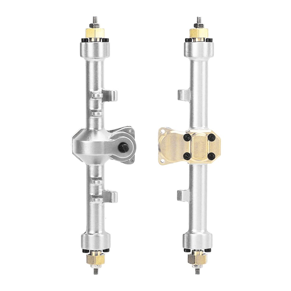 Dilwe RC Car Rear Axle Assembly, 96mm, Aluminum, Complete Rear Axle Assembly for SCX24 AXI90081 AXI00001 AXI00002 1/24 RC car Parts, RC Crawler Car Upgrades RC Accessories(White)