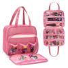 LoDrid Doll Tote Carrying Case Compatible with LOL Surprise Dolls All, Hanging Organizer Storage Bag with 6 Clear Window Pockets, Bag Only, Pink,(Patent Design) view 1