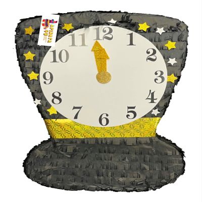 20" Tall New Years Hat Pinata with Countdown Clock Image End of Year Party New Year's Theme Party Decoration