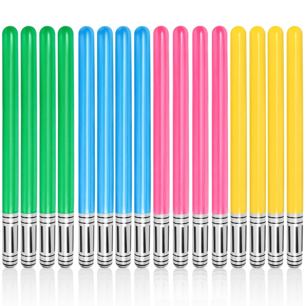 16 PCS Inflatable Lightsaber - LIYDE Inflatable Light Saber Sword Toys Party Bags Stocking Stuffers Favors Inflatable Swords for Cosplay Themed Party