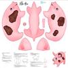 36" X 44" Panel Ellie Mae Stuffable Pig Stuffed Animal Kids Toys Cotton Fabric Panel (D475.78) view 1