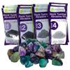 Wirejewelry Rainbow Fluorite Rock Tumbler Refill Kit - 3 Lbs. of Rainbow Fluorite Stone Mix and 2 Batches of 4 Step Abrasive Grit and Polish view 1