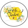 30 Pcs 1.5" Inch Oh Babee Bee Baby Shower Stickers - Bee Baby Shower Stickers - Baby Shower Stickers Envelope Seals Labels - D #AA61RK view 1