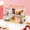 Roroom DIY Miniature and Furniture Dollhouse Kit,Mini 3D Wooden Doll House Craft Model with Dust Proof Cover and LED,Creative Room Idea for Valentine's Day Birthday Gift(Sunshine Tea Station) view 2
