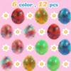 12 Pack Easter Eggs Stress Ball Fidget Toys, Easter Eggs Squeeze Balls for Easter Basket Stuffers Party Fovar view 2