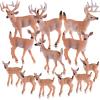 12 Pieces Deer Figurines Toy Realistic Deer Family Figurines Forest Animals Figures Miniature Woodland Creatures Miniature Cake Toppers for Christmas Birthday Party Bridal Shower view 1