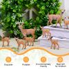 12 Pieces Deer Figurines Toy Realistic Deer Family Figurines Forest Animals Figures Miniature Woodland Creatures Miniature Cake Toppers for Christmas Birthday Party Bridal Shower view 4