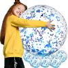 Civaner 6 Pcs Inflatable Glitter Beach Balls 24 Inch Large Sparkly Confetti Pool Balls for Holiday Party Decorations Clear Floatable Blow up for Wedding Birthday Summer Party Favor(Blue,Sequins) view 1