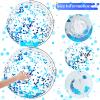 Civaner 6 Pcs Inflatable Glitter Beach Balls 24 Inch Large Sparkly Confetti Pool Balls for Holiday Party Decorations Clear Floatable Blow up for Wedding Birthday Summer Party Favor(Blue,Sequins) view 3