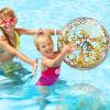 Civaner 6 Pcs Inflatable Glitter Beach Balls 24 Inch Large Sparkly Confetti Pool Balls for Holiday Party Decorations Clear Floatable Blow up for Wedding Birthday Summer Party Favor(Gold,Sequins) view 2