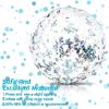 Civaner 6 Pcs Inflatable Glitter Beach Balls 24 Inch Large Sparkly Confetti Pool Balls for Holiday Party Decorations Clear Floatable Blow up for Wedding Birthday Summer Party Favor(Silver,Sequins) view 3