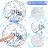 Civaner 10 Pcs Inflatable Glitter Beach Balls 16 Inch Large Sparkly Confetti Pool Balls Clear Blow up Balloon Toys for Wedding Baby Shower Birthday 2026 New Year Party Decoration(Silver,Glitter) view 3