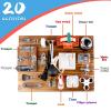 Canuan 20-in-1 Busy Board for Toddlers - Travel Toy Activity Board for Fine Motor Skills - Toys for 3 Years Old Kids With Switch, Locks, Shoe Laces, Music Box view 4