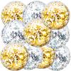 Civaner 10 Pcs Inflatable Glitter Beach Balls 16 Inch Large Sparkly Confetti Pool Balls Clear Blow up Balloon Toys for Wedding Baby Shower Birthday 2026 New Year Party Decoration(Gold, Silver,Glitter) view 1