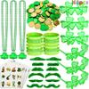 168Pcs St. Patrick's Day Party Favor Set, Include Green Beads Shamrock Necklace, Shamrock Shutter Shades Glasses, Tattoos, Mustache, Bracelets, Coins for St Patrick's Day Party Accessories Decor view 1