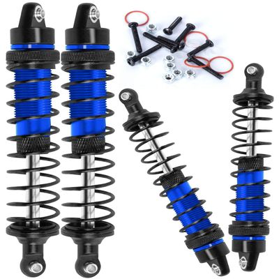 4PCS Front Rear Full Alloy Shocks RC Upgrades Parts for 1/10 Senton Granite Big Rock Vorteks 3s Blx 4X4 Mega 550,for 1/10 Kraton Outcast 4s,Navy Blue,Replace #AR330550 AR330551