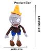 12" 1 PCS PVZ Plant and Zombies Plush Brown Coat Toys Stuffed Soft Doll Roadblock Conehead Zombie New view 2
