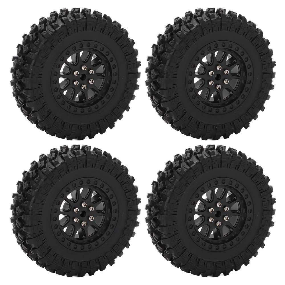 FastUU RC Car Tires Wheel, Wear Resistance Antislip RC Car Rubber Tires Excellent for WPL B14 B24 C14 C24 for MN D90 D91 D96 D99(R789BL Black)