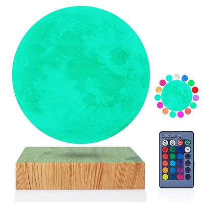 VGAzer 16 Colors Levitating Moon Lamp,Magnetic Levitation Moon Light Floating 3D Printing with Remote for Birthday Gifts