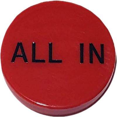 Cyber-Deals Texas Hold'em Poker 2'' All in Button(s), Double Sided Red wth Black Lettering (1pc)