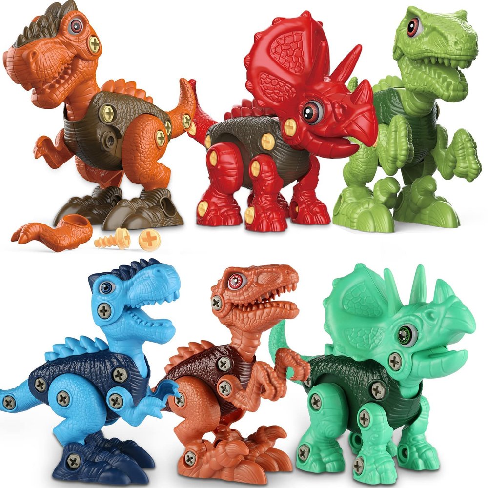 Dinosaur Toys for 3 4 5 6 7 Year Old Boys, Take Apart Dinosaur Toys for Kids 3-5 5-7 STEM Construction Building Kids Toys with Electric Drill, Dinosaur Toys Christmas Birthday Gifts Boys Girls