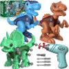 Dinosaur Toys for 3 4 5 6 7 Year Old Boys, Take Apart Dinosaur Toys for Kids 3-5 5-7 STEM Construction Building Kids Toys with Electric Drill, Dinosaur Toys Christmas Birthday Gifts Boys Girls view 2