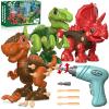 Dinosaur Toys for 3 4 5 6 7 Year Old Boys, Take Apart Dinosaur Toys for Kids 3-5 5-7 STEM Construction Building Kids Toys with Electric Drill, Dinosaur Toys Christmas Birthday Gifts Boys Girls view 3