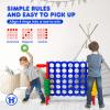 HONEY JOY Jumbo 4-to-Score Giant Game Set, 3-in-1 Indoor Outdoor Family Yard Game Set w/Basketball Hoop & Ring Toss, 42 Jumbo Rings, Quick-Release Slider, Giant 4-in-A-Row for Kids & Adults view 4