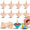 NUOBESTY Wood Spinning Tops for Kids, Unfinished Wooden Gyroscope Toys Spin Tops Montessori Toys for DIY Crafts, Birthday Party Favors, Family Game (12 Pieces) view 1