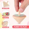 NUOBESTY Wood Spinning Tops for Kids, Unfinished Wooden Gyroscope Toys Spin Tops Montessori Toys for DIY Crafts, Birthday Party Favors, Family Game (12 Pieces) view 4