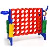 GLACER Giant 4-in-A-Row, Jumbo 4-to-Score Giant Game Set, Outdoor Connect-All-4 Game Set w/Basketball Hoop, Ring Toss, Quick-Release Slider, 42 Jumbo Rings, Backyard Games for Kids & Adults (Blue) view 1