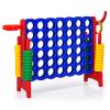 GLACER Giant 4-in-A-Row, Jumbo 4-to-Score Giant Game Set, Outdoor Connect-All-4 Game Set w/Basketball Hoop, Ring Toss, Quick-Release Slider, 42 Jumbo Rings, Backyard Games for Kids & Adults (Red) view 1