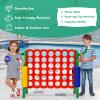 GLACER Giant 4-in-A-Row, Jumbo 4-to-Score Giant Game Set, Outdoor Connect-All-4 Game Set w/Basketball Hoop, Ring Toss, Quick-Release Slider, 42 Jumbo Rings, Backyard Games for Kids & Adults (Green) view 4