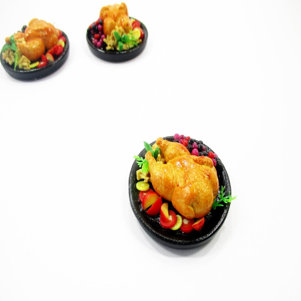 Dollhouse Miniatures Christmas Food Roast Turkey Chicken Thanksgiving 16181
