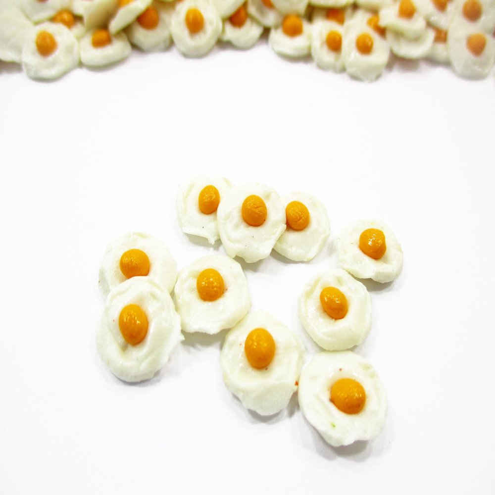 Dollhouse Miniature Food Lot 10 Loose Fried Egg Breakfast Supply 16200